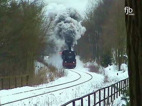 Ein Jumbo im Schnee - Winterplandampf - 44 1486-8 mit schweren Zügen am Rennsteig