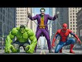 Unexpected Team Up Spider Man And Hulk Fight Against The Joker Superhero Transformation