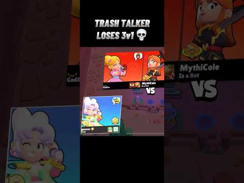 1v3 vs Trash Talker 🤡 #brawlstars #shorts #piper