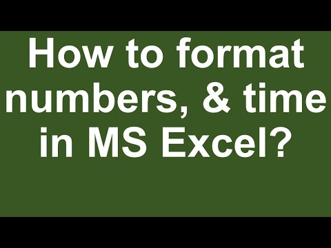 How to format numbers time in MS Excel Urdu Hindi