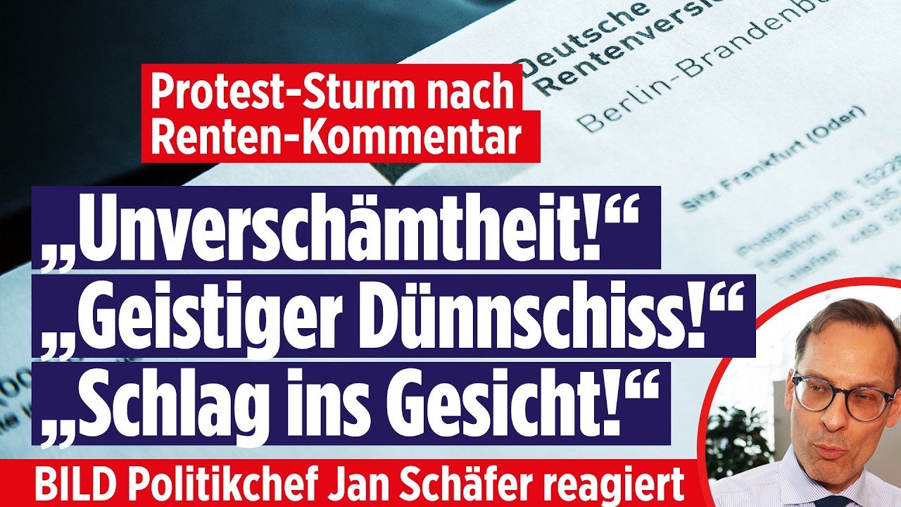 Protest nach Kommentar über Rente mit 70: BILD-Politikchef Jan Schäfer reagiert auf eure Meinungen