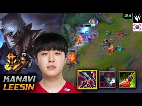 Kanavi Jungle Lee Sin Build Goredrinker Conqueror - Kanavi Lee Sin Match Highlight - LOL KR 13.4