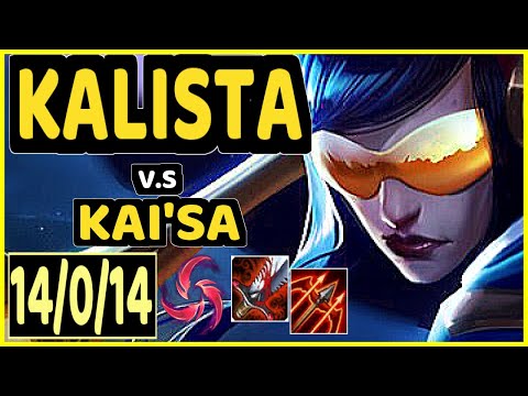 LUGER (KALISTA) vs KAI'SA - 14/0/14 KDA BOTTOM ADC CHALLENGER GAMEPLAY - EUW