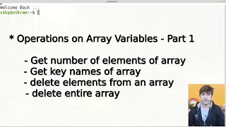 operations on array variables in shell scripting - Part 1 | get key names | find number of elements