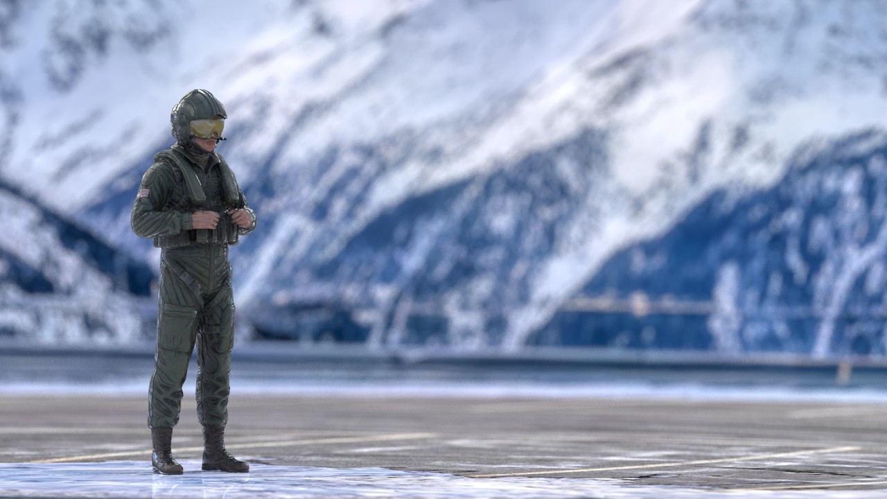 Modern US Helicopter Pilot LP Premium Game Ready 3D Asset Modello 3D