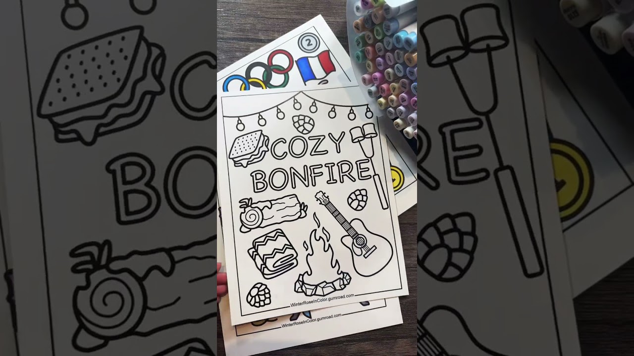 Cozy Bonfire coloring page