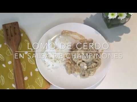 RECETA DE LOMO DE CERDO AL HORNO EN SALSA DE CHAMPIÑONES