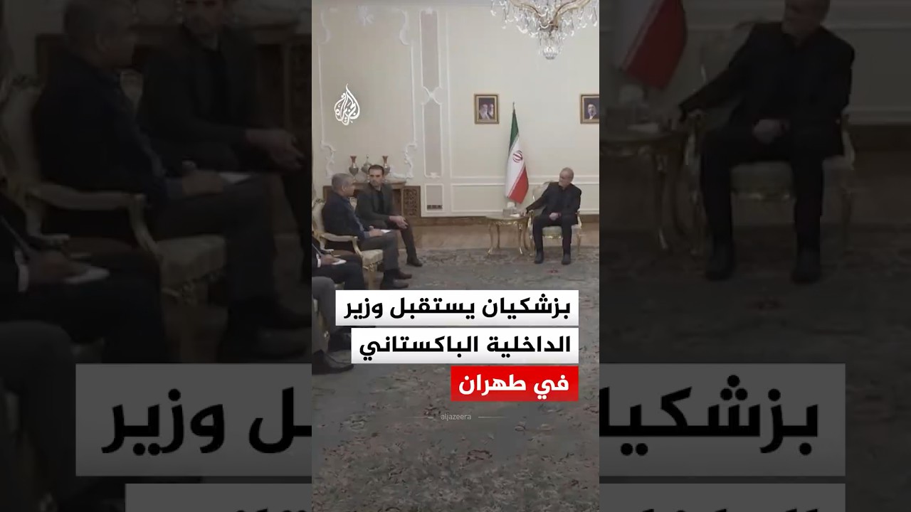 فيديو | الرئيس الإيراني مسعود بزشكيان يستقبل وزير الداخلية الباكستاني في طهران