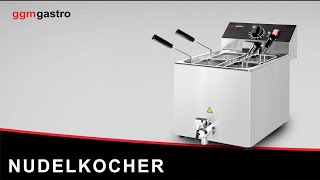 Cuiseur à pâtes électrique – 8 L – 3,25 kW – avec robinet de vidange – incl. 4 paniers