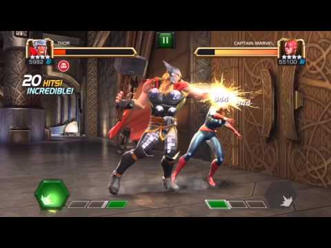 Thor Beating ROL Captain Marvel under 4 min - Marvel Contest of Champions