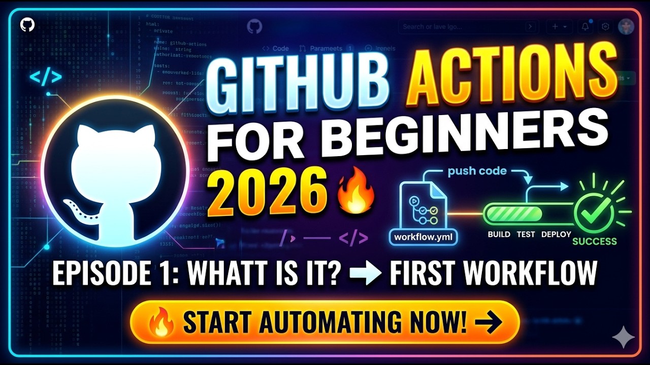 GitHub Actions Tutorial for Beginners 2026 🔥 Episode 1: What is GitHub Actions? + First Workflow