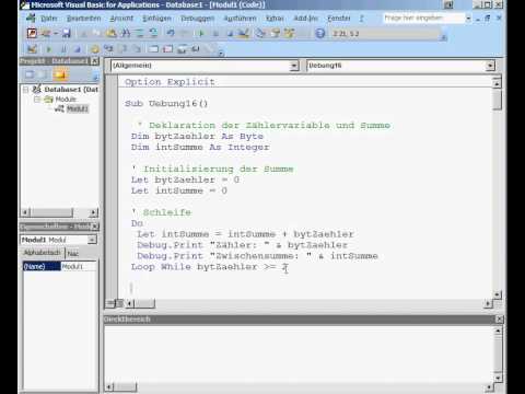 DB0106 Datenbanken: LE 01 Grundlagen Übung 06 Schleifen Do Loop While