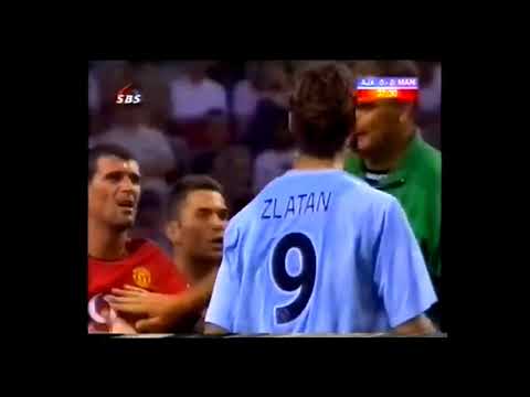 Roy Keane and Beckham confronts Zlatan Ibrahimović (mostly Beckham)