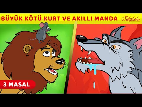 Kötü Kurt ve Akıllı Manda + Aslan ile Fare 2 + Kötü Kurt ve Dev Domuz | Adisebaba Masallar