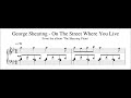 George Shearing - On the Street Where You Live - Piano Transcription (Sheet Music in Description)