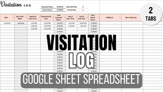 Visitation Log Spreadsheet (Google Sheets)