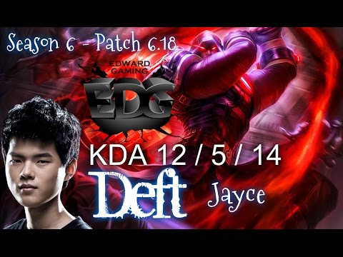 EDG Deft JAYCE vs PANTHEON Top - Patch 6.18 KR Ranked | League of Legends
