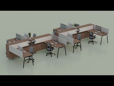 Narbutas Round Bench Desking with Storage