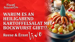 Von Omas Rezeptbuch bis zur Bühne: Reese & Ërnst nehmen dich mit auf eine gastronomische Reise, erklären die Ursprünge des Heiligabend-Klassikers und zaubern live den perfekten Kartoffelsalat mit Bockwurst.
