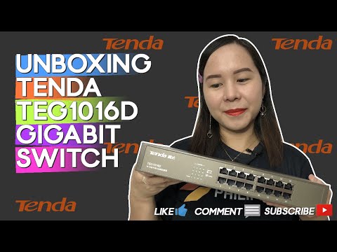 Šakotuvas Tenda 16-port Gigabit Ethernet Switch Unmanaged Mėlyna video