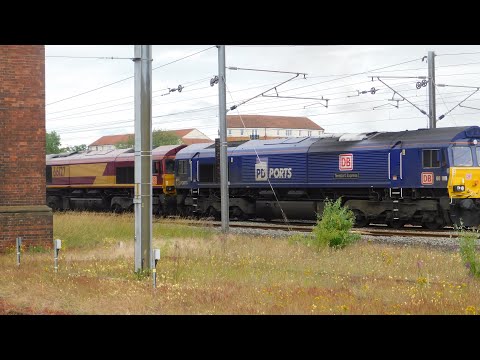 66109 & 66127 passes Darlington - 4E98 Mossend Euroterminal to Tees Dock Bsc Export Berth