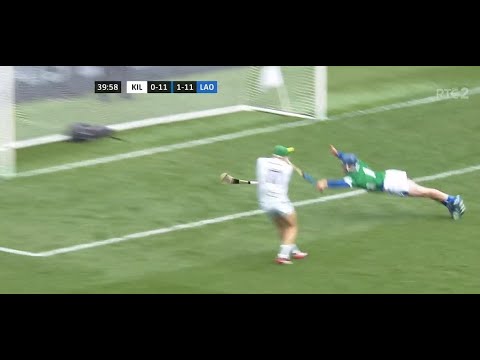 Laois hurling goalkeeper Cathal Dunne makes tremendous double save