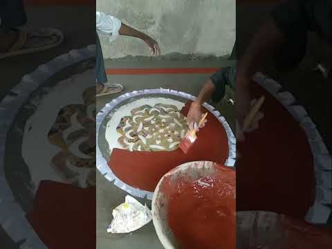 ground floor flower design#cement art#house floor#DJ Sai creative🏡