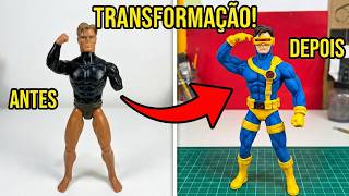 Transformei um boneco do Max Steel acabado no Ciclope dos x-men!