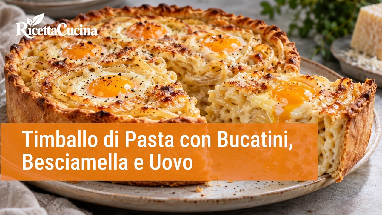 Anteprima video di Timballo di Pasta Croccante con Bucatini, Besciamella e Uovo dal Cuore Morbido