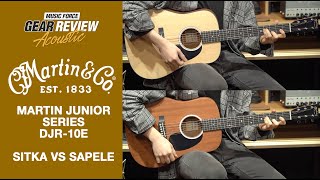 Video thumbnail for Martin Junior Series DJR-10E Sitka  VS Martin Junior Series DJR-10E Sapele review (No Talking) by Music Force Official