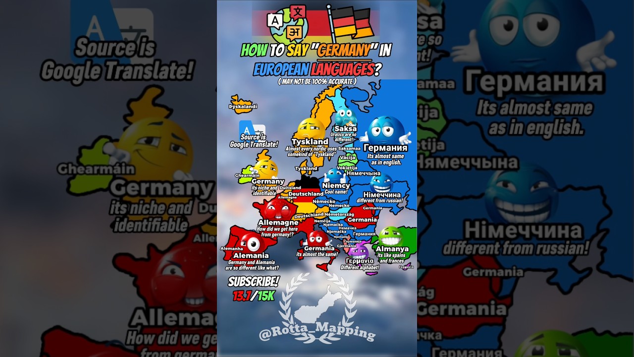 How to say Germany in European languages? 🇩🇪🌍 #map#mapping #mapper#geography#europe #geo #countries