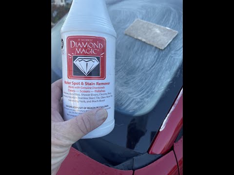 Windshield Stains removed easily using Diamond Magic  Diamond Magic and Coconut Fiber Scrub Pads
