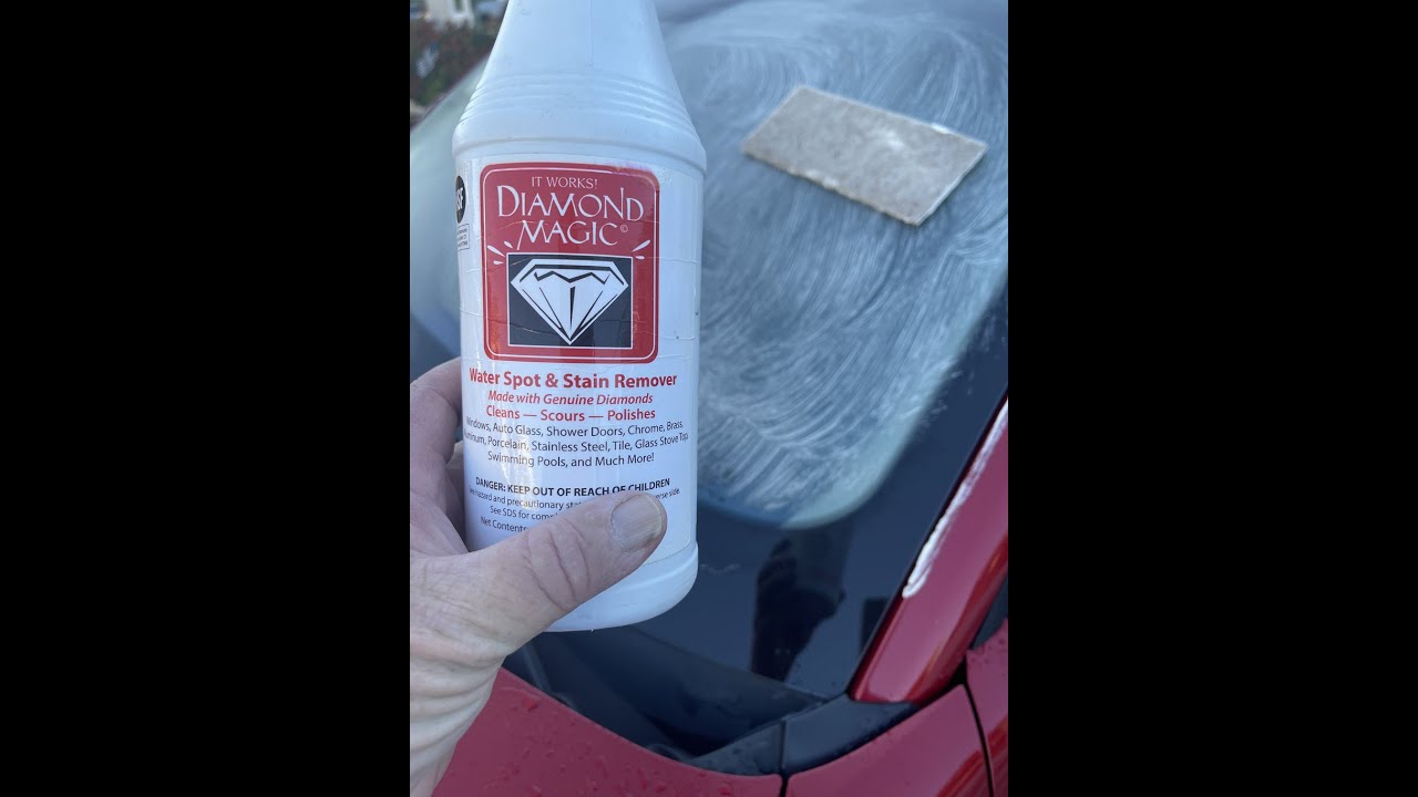 Windshield Stains removed easily using Diamond Magic  Diamond Magic and Coconut Fiber Scrub Pads