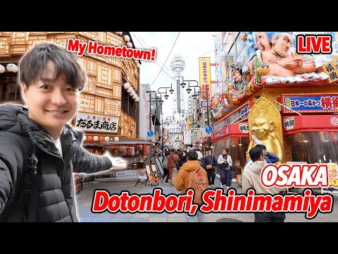 (Live) My Hometown Osaka Shinimamiya, Dendentown, Namba, Dotonbori! Let's Find Tasty Local Foods!