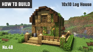 マイクラ建築：丸い屋根のおしゃれなログハウスの作り方。10x10ブロックで簡単に。No.48【Minecraft】