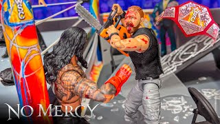 Roman Reigns vs Jon Moxley &quot;No Mercy&quot; Action Figure Match! Hardcore Championship!