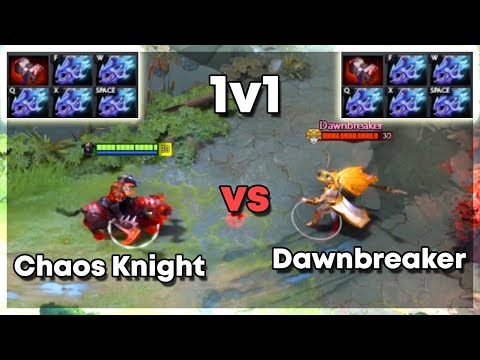 Chaos Knight vs Dawnbreaker with Basher and 5x Moonshard | Level 30 Dota 2 1v1 | Who Will Win?
