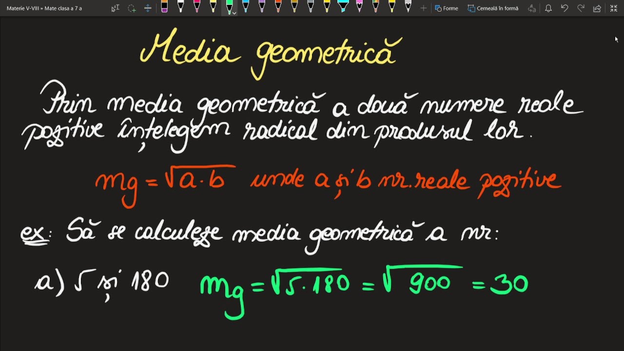 Watch Calculati Media Geometrica A Numerelor A Si B Unde Now Media geometrica clasa a 7 a Teorie si Exercitii (Invata Matematica Usor - Meditatii Online)
