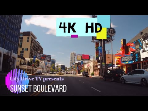 Driving Tour of Sunset Boulevard, Hollywood Landmarks, Starting in Echo Park [April 2021] - 4K HD