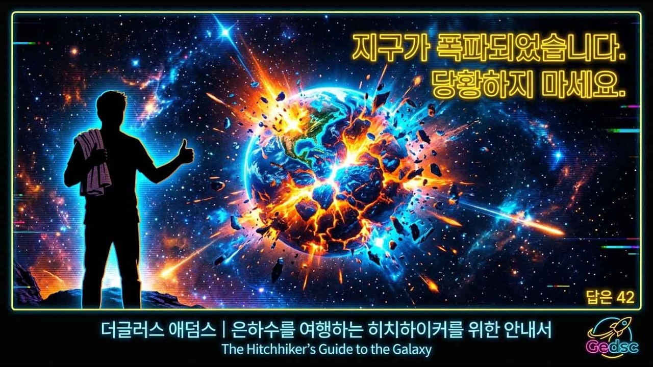 🌌 지구가 폭파되는데 당신은 파자마 차림이라면? – 더글러스 애덤스의 『은하수를 여행하는 히치하이커를 위한 안내서』