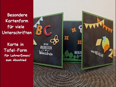 Besondere Kartenform für viele Unterschriften - in Tafelform für LehrerInnen/Schule - Stampin´ Up!®