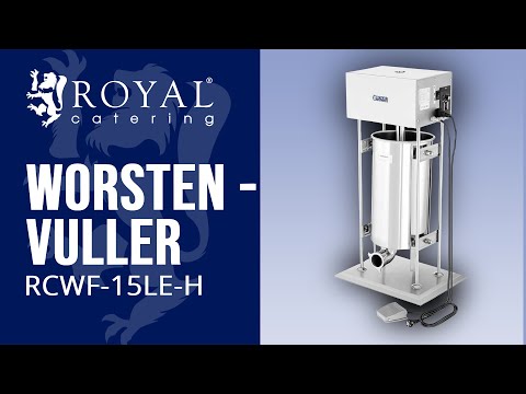 Video - Worstenvuller - 15 Liter - elektrisch - incl. 4 vulbuizen - Royal Catering