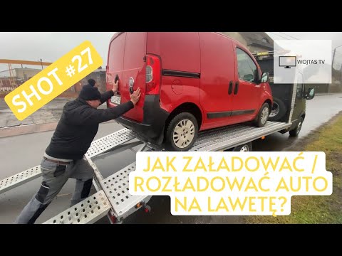 SHOT #27 - How to load/unload a car onto a trailer/car trailer? #WojtasTV #laweta