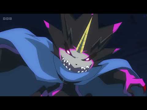 Digimon Ghost Game GulusGammon Super Digivolve to Regulusmon English Dub