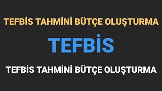 TEFBİS Tahmini Bütçe Girişi Nasıl Yapılır?