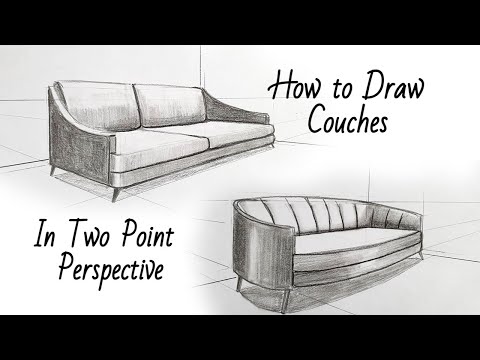 How to Draw Couches in Two Point Perspective