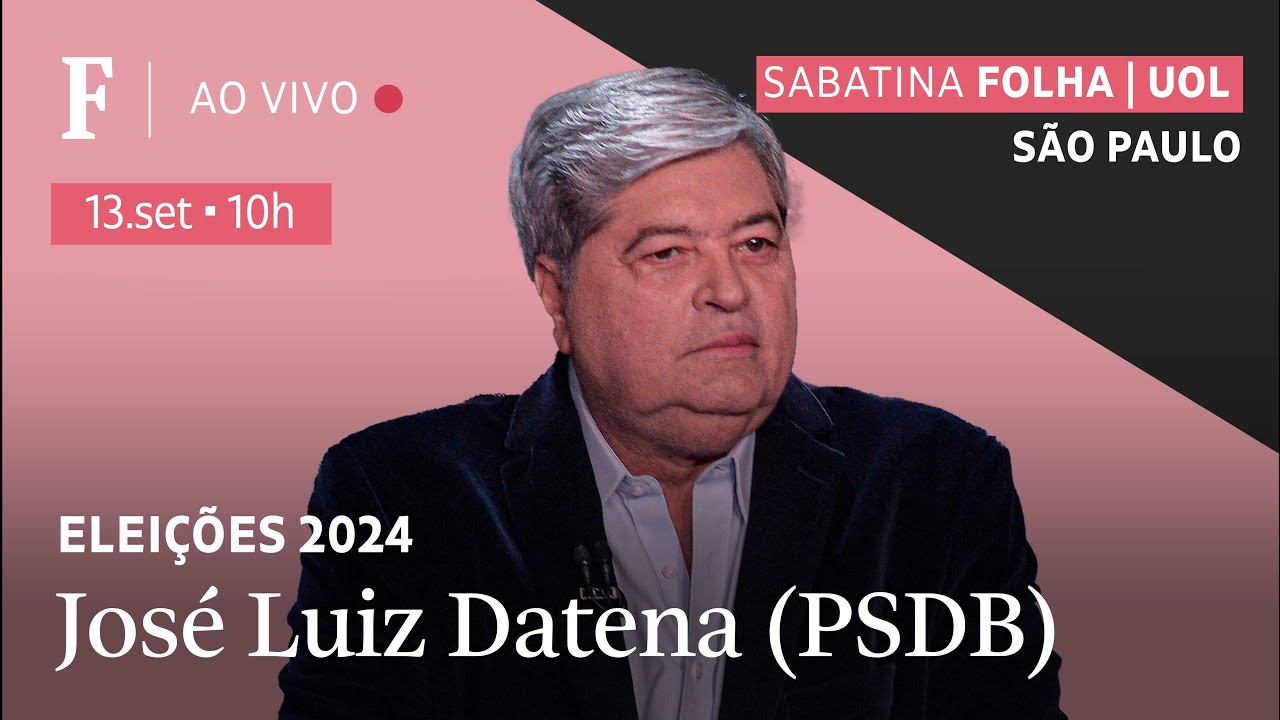 José Luiz Datena (PSDB) participa de sabatina Folha/UOL com candidatos sobre temas de São Paulo