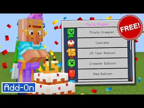 FREE Minecraft 15th Anniversary Party Supplies Addon!🎉