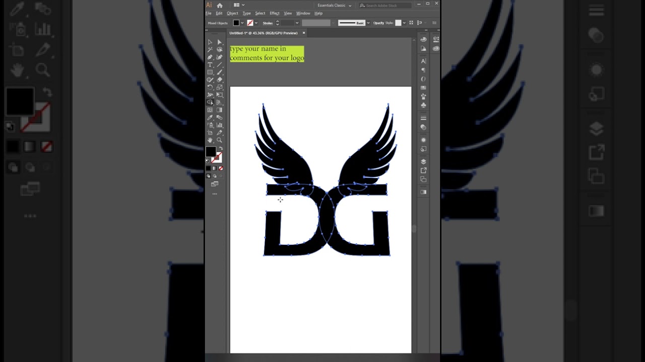Denial Logo Design | Vector Brand Logo Tutorial | Modern Minimal Logo Design #LogoDesign #vectorart