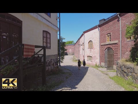[4K] Passeio de balsa e caminhada na Fortaleza de Suomenlinna, Helsinque